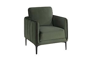 F1946 Velvet Accent Chair Dark Green by Poundex