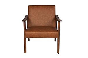 F1947 Faux Leather Accent Chair Brown by Poundex