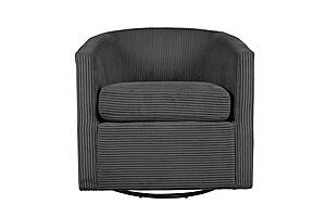 F1951 Fabric Swivel Chair Dark Gray by Poundex