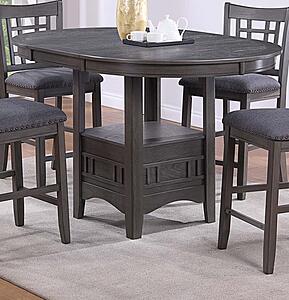 F2401 Wood Counter Height Dining Table Gray by Poundex