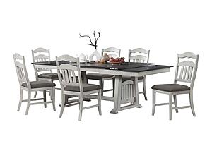 F2523 Wood Dining Table Antique White by Poundex
