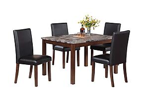 F2630 Wood 5-Piece Dining Set Black/Cherry by Poundex