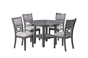F2640 Wood 5-Piece Dining Set Gray by Poundex