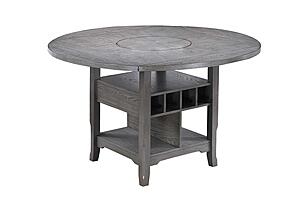 F2700 Wood Counter Height Dining Table Gray by Poundex