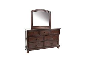 F4347 Wood 7-Drawer Dresser Antique Cherry by Poundex