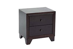 F4861 Wood 2-Drawer Nightstand Dark Merlot by Poundex