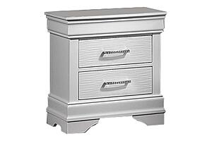 F5581 Wood 2-Drawer Nightstand White by Poundex