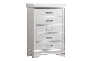 F5584 Wood 5-Drawer Chest White by Poundex