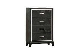 F5604 Wood 4-Drawer Chest Black by Poundex