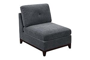 F6468 Fabric Armless Chair Ash Gray by Poundex