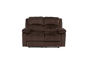 F6711 Padded Suede Reclining Loveseat Chocolate by Poundex