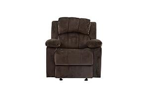 F6713 Padded Suede Rocker Reclining Chair Chocolate by Poundex