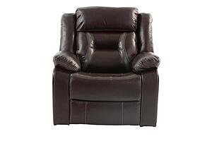 F6796 Gel Leatherette Glider Reclining Chair Dark Brown by Poundex
