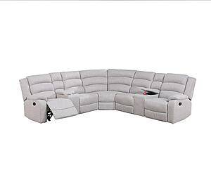 F8110 Fabric 3-Piece Manual Motion Sectional Sofa Set Sincere Bone by Poundex