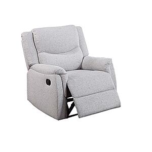 F8111 Fabric Reclining Chair Sincere Bone by Poundex