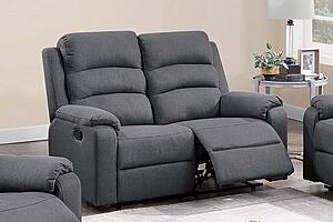 F8137 Fabric Reclining Loveseat Dark Gray by Poundex