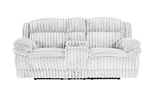 F8142 Fabric Reclining Loveseat Light Gray by Poundex