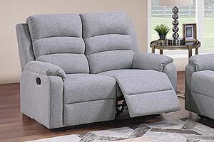 F8148 Fabric Reclining Loveseat Sincere Bone by Poundex