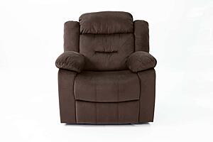 F8157 Velvet Reclining Chair Chocolate by Poundex