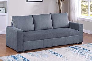 F8564 Fabric Convertible Sofa w/Pulled Out Bed Dark Gray by Poundex
