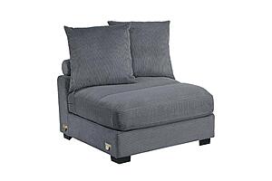 F8593 Fabric Armless Chair Dark Gray by Poundex