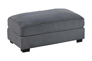 F8594 Fabric Cocktail Ottoman Dark Gray by Poundex