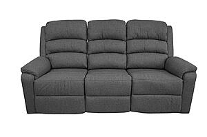 F8776 Fabric Reclining Sofa Dark Gray by Poundex