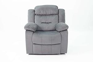 F8794 Velvet Reclining Chair Dark Gray by Poundex