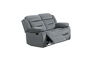 F8795 Velvet Reclining Loveseat Dark Gray by Poundex