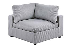 F8894 Fabric Corner Sofa Light Gray by Poundex