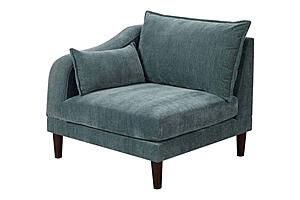 F8974 Morgan Fabric Right Arm Facing/Left Arm Facing One Arm Chair Mineral by Poundex