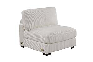 F8986 Fabric Armless Chair Gray by Poundex