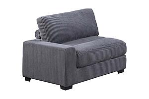 F8991 Fabric Left Arm Facing Chair Gray by Poundex