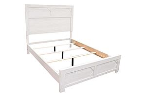 F9626Q Wood Queen Bed White by Poundex