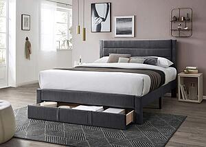 F9656F Fabric Upholstered Full Bed Dark Gray by Poundex