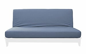 Sachi Blue Moon Linen-Like Texture Futon Cover by Prestige