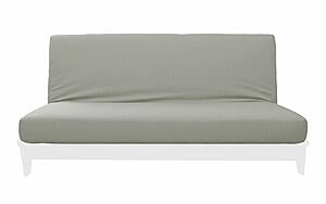 Sachi Light Gray Linen-Like Texture Futon Cover by Prestige
