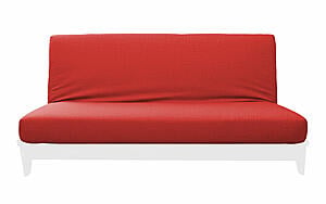 Sachi Red Linen-Like Texture Futon Cover by Prestige