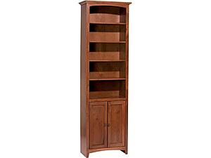 McKenzie 84"H x 24"W Alder Bookcase with Doors by Whittier Wood Furniture