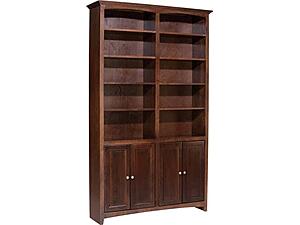 McKenzie 84"H x 48"W Alder Bookcase with Doors by Whittier Wood Furniture