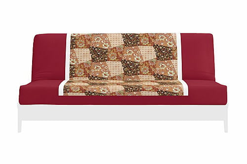 Japanese Printed Futon Cover - Geometric (Burgundy & White)