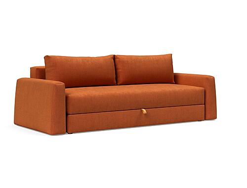 Cone Sleek Sofa Bed (Queen Size) Esina Rust Orange by Innovation Living