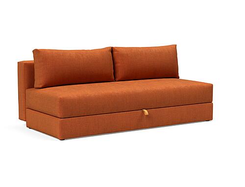 Osvald Sleek Sofa Bed (Queen Size) Esina Rust Orange by Innovation Living