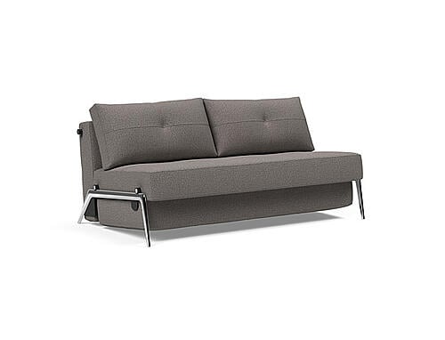 Cubed Deluxe Sofa Bed (Full Size) Mixed Dance Gray, Aluminum Legs by Innovation Living