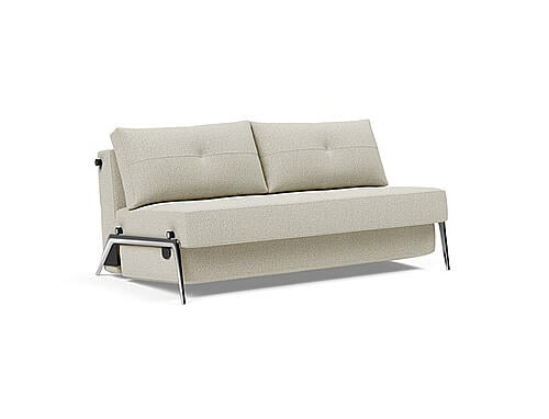 Cubed Deluxe Sofa Bed (Full Size) Mixed Dance Natural, Aluminum Legs by Innovation Living