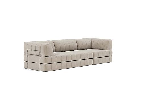 CozyPad Sleeper Sofa Grand with Arms Corduroy Beige by Innovation Living