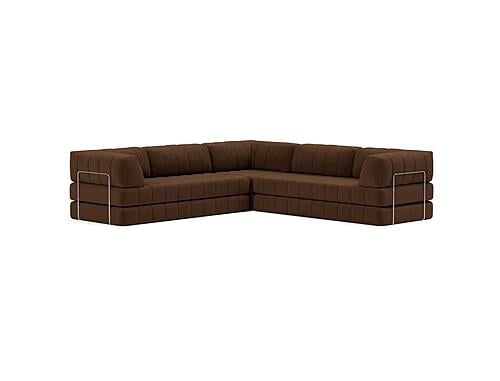 CozyPad Sleeper Sofa Corner with Arms Taura Cappuccino by Innovation Living