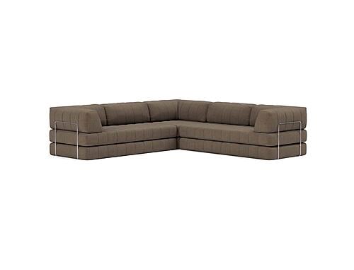 CozyPad Sleeper Sofa Corner with Arms Esina Cedar Brown by Innovation Living