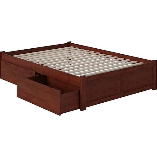 Concord Full Platform Bed w/Footboard & Set of 2 Storage Drawers by Atlantic