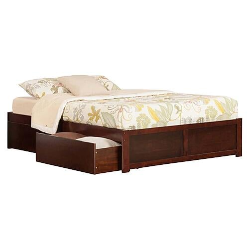 Concord King Platform Bed w/Footboard & Set of 2 Storage Drawers by AFI Furnishings